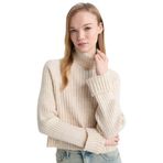 Defacto Oversize Balıkçı Yaka Triko Kazak, 2XL, L0986AZ24CW, Ekru-ER105, Kadın, XXL