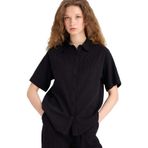 DeFacto Oversize Basic Gömlek Siyah, S, A9135AX25SM, Siyah-BK81, Kadın