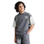 DeFacto Oversıze Baskılı Sweatshirt Kumaşı Kısa Kollu Tişört Erkek Çocuk, 11-12 Yaş, G9737A826SM, Gri-GR452, Erkek Çocuk