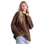 DeFacto Oversıze Bisiklet Yaka Kazak, XL, G6032AX25WN, Kahve-BN468, Kadın