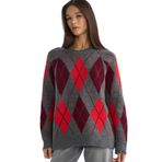 DeFacto Oversize Bisiklet Yaka Triko Kazak, L, G4418AX25WN, Gri-GR156, Kadın