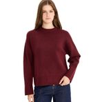 DeFacto Oversize Bisiklet Yaka Triko Kazak, S, R6044AZ25WN, Bordo-BR452, Kadın