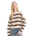 DeFacto Oversize Bisiklet Yaka Triko Kazak, XL, X4931AZ25WN, Bej-BG644, Kadın