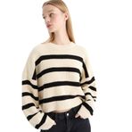 DeFacto Oversize Bisiklet Yaka Triko Kazak, XS, X4931AZ25WN, Ekru-ER105, Kadın