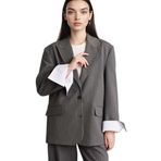 DeFacto Oversıze Blazer Ceket Gri, 40, G8900AX26SP, Gri-GR394, Kadın