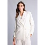 DeFacto Oversıze Ceket Yaka Blazer Ceket, 34, E7732AX26SP, Beyaz-WT84, Kadın