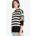 DeFacto Oversize Çizgili Triko Kazak, L, F3889AX25WN, Siyah-BK81, Kadın
