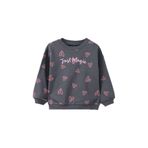 DeFacto Oversıze Desenli Sweatshırt Kız Bebek, 9-12 Ay, G7502A526SP, Antrasit-AR58, kız-bebek