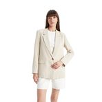 DeFacto Oversize Fit Keten Karışımlı Blazer Ceket Bej 36