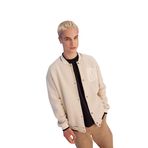 DeFacto Oversize Fit Kolej Yaka Bomber İçi Yumuşak Tüylü Hırka Bej L