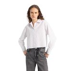 DeFacto Oversize Fit Poplin Uzun Kollu Gömlek Beyaz S