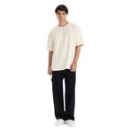 DeFacto Oversize Geniş Kalıp Bisiklet Yaka Ağır Kumaş Basic Düz Kısa Kollu Tişört, XS, E9798AX25AU, Ekru-ER235, Erkek