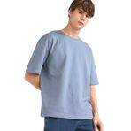 DeFacto Oversize Geniş Kalıp Bisiklet Yaka Ağır Kumaş Basic Düz Kısa Kollu Tişört, XS, X3926AZ25AU, Gri-GR171, Erkek