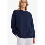DeFacto Oversize Geniş Kalıp Bisiklet Yaka Basic Düz Kalın Sweatshirt F9628AX25AU