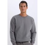 DeFacto Oversize Geniş Kalıp Bisiklet Yaka Kalın Basic Düz Sweatshirt T5139AZ24AUGR438