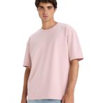 DeFacto Oversize Geniş Kalıp Bisiklet Yaka Kısa Kollu Basic Tişört, M, X3926AZ25SP, Mor-PR345, Erkek