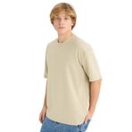 DeFacto Oversize Geniş Kalıp Bisiklet Yaka Kısa Kollu Basic Tişört, XS, X3926AZ25SP, Haki-KH142, Erkek