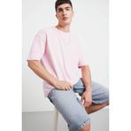 DeFacto Oversize Geniş Kalıp Bisiklet Yaka Kısa Kollu Basic Tişört, XS, X3926AZ25SP, Mor-PR345, Erkek