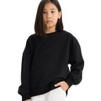 DeFacto Oversize Geniş Kalıp Bisiklet Yaka Sırt Baskılı Sweatshirt Kız Çocuk, 7-8 Yaş, D9209A825SP, Siyah-BK81, kız-çocuk