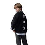 DeFacto Oversize Geniş Kalıp Bisiklet Yaka Sırt Baskılı Yıkamalı Soluk Efektli Sweatshirt Erkek Çocuk, 11-12 Yaş, D8494A825SP, Siyah-BK81, erkek-çocuk