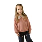 DeFacto Oversize Geniş Kalıp Büyük Yaka Çiçekli İçi Yumuşak Tüylü Sweatshirt Kız Bebek, 9-12 Ay, G6838A525CW, Pembe-PN10, kız-bebek
