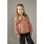 DeFacto Oversize Geniş Kalıp Büyük Yaka Çiçekli İçi Yumuşak Tüylü Sweatshirt Kız Bebek G6838A525CW - Pembe-PN10 - 9 - 12 Ay
