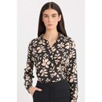 Defacto Oversize Geniş Kalıp Desenli Uzun Kollu Gömlek Tunik E4347AX25SP, M, Siyah