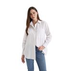 DeFacto Oversize Geniş Kalıp Gömlek Yaka Oxford Uzun Kollu Gömlek Beyaz XS