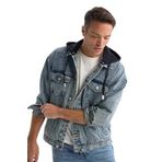 DeFacto Oversize Geniş Kalıp Kapüşonlu Düğmeli Jean Ceket Mavi XS