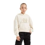 Defacto Oversize Geniş Kalıp Kapüşonlu İşlemeli Sweatshirt Kız Çocuk, 7-8 Yaş, D2885A824WN, Ekru-ER233, kız-çocuk, 7/8 Yaş (128cm)