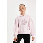 Defacto Oversize Geniş Kalıp Kapüşonlu İşlemeli Sweatshirt Kız Çocuk, 8-9 Yaş, D2885A824WN, Pembe-PN440, kız-çocuk, 8/9 Yaş (134cm)