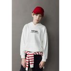 DeFacto Oversize Geniş Kalıp Kapüşonlu Nakışlı Sweatshirt Erkek Çocuk, 5-6 Yaş, D8498A825SP, Beyaz-WT32, erkek-çocuk