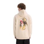 DeFacto Oversize Geniş Kalıp Kapüşonlu Sırt Baskılı Sweatshirt Bej XS