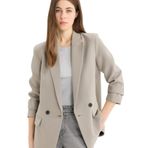 DeFacto Oversize Geniş Kalıp Kruvaze Yaka Blazer Ceket Gri 40