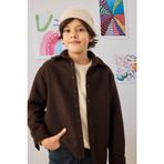 DeFacto Oversize Geniş Kalıp Polo Yaka Waffle Uzun Kollu Gömlek Erkek Çocuk, 11-12 Yaş, G3710A825CW, Kahve-BN540, Erkek Çocuk