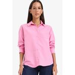 DeFacto Oversize Geniş Kalıp Poplin Uzun Kollu Gömlek, S, E7188AX25SP, Pembe, Kadın