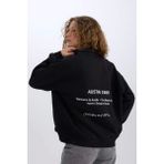 DeFacto Oversize Geniş Kalıp Yarım Fermuarlı Sırt Baskılı Sweatshirt E1525AX24WN