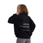 DeFacto Oversize Geniş Kalıp Yarım Fermuarlı Sırt Baskılı Sweatshirt Siyah XL