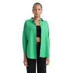 DeFacto Oversıze Gömlek Yaka Poplin Uzun Kollu Tunik, XL, B0659AX23SM, Yeşil-GN563, Erkek
