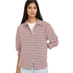 DeFacto Oversıze Kareli Flanel Gömlek Bordo, M, G7760AX26SP, Bordo-BR169, Kadın