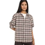 DeFacto Oversıze Kareli Flanel Gömlek, L, G7760AX, BROWN, Kadın