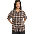 DeFacto Oversize Kareli Flanel Gömlek Siyah, L, G7760AX26SP, Siyah-BK81, Kadın
