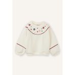 DeFacto Oversize Nakışlı Sweatshırt Kız Bebek G8156A526SP - Ekru-ER99 - 4 - 5 Yaş