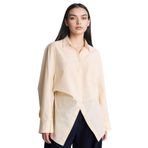 DeFacto Oversıze Poplin Gömlek Bej, XS, G9789AX26SP, Bej-BG807, Kadın