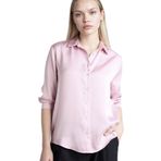 DeFacto Oversıze Saten Gömlek, 2XL, E801GY118931, Pembe, Kadın