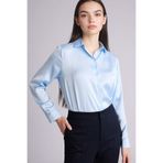 DeFacto Oversize Saten Gömlek Mavi, 2XL, G0244AX26SP, Mavi-BE366, Kadın