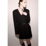 DeFacto Oversıze V Yaka Blazer Ceket, 36, G6694AX25AU, Siyah-BK81, Kadın