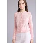DeFacto Pamuk Dantelli Hırka Pembe, L, H1206AX26SP, Pembe-PN1, Kadın