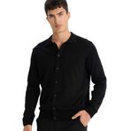 DeFacto Pamuk Polo Yaka Triko Hırka, L, F5863AX25WN, Siyah-BK27, Erkek