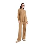 DeFacto Pantolon Traditional Flare Fit Düz Paça Fitilli Kaşkorse Bej, M, D6050AX24AU, Bej-BG706, Kadın